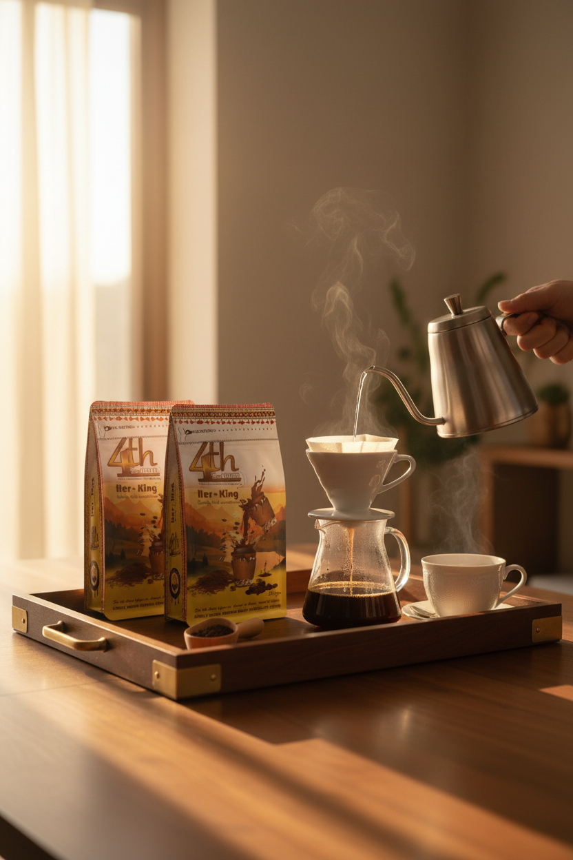 Her-King bright pour-over setup
